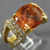 ESTATE LARGE 5.77CT DIAMOND & AAA PEACH MORGANITE 14K WHITE GOLD ENGAGEMENT RING