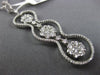 ESTATE LARGE & ELONGATED 1.68CT DIAMOND 18KT WHITE GOLD CLUSTER FLOATING PENDANT