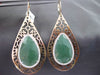 ESTATE LARGE 1.39CT DIAMOND & AVENTURINE 14K WHITE & ROSE GOLD FILIGREE EARRINGS