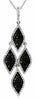 1.14CT WHITE & BLACK DIAMOND 14K WHITE GOLD 3D TEAR DROP CHANDELIER LOVE PENDANT
