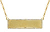 .28CT DIAMOND 14KT YELLOW GOLD 3D CLASSIC RECTANGULAR ENGRAVEABLE BAR NECKLACE