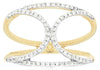 ESTATE WIDE .23CT DIAMOND 14KT YELLOW GOLD 3D CLASSIC DOUBLE OVAL FUN LOVE RING