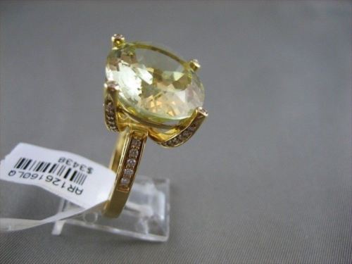 ANTIQUE WIDE 18.87CT DIAMOND & AAA YELLOW AMETHYST DIAMOND 18K YELLOW GOLD RING