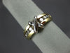 ESTATE .35CT DIAMOND 14KT WHITE & YELLOW GOLD 3D "X" DESIGN COCKTAIL RING #5180