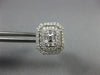ESTATE LARGE 1.25CT DIAMOND 18KT WHITE GOLD CLUSTER SQUARE OCTAGON STUD EARRINGS