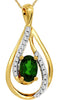 .53CT DIAMOND & AAA RUSSALITE 14KT YELLOW GOLD 3D OVAL INFINITY FLOATING PENDANT