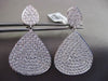 ESTATE MASSIVE 5.59CT DIAMOND 18KT WHITE GOLD DOUBLE PEAR SHAPE HANGING EARRINGS