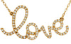 ESTATE .25CT DIAMOND 14KT YELLOW GOLD 3D CLASSIC LOVE NECKLACE