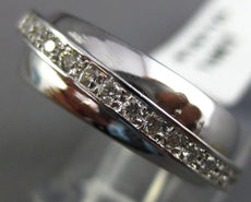 ANTIQUE WIDE .60CT DIAMOND 14KT WHITE GOLD 3D FLOATING CRISS CROSS RING #16710