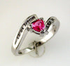 .76CT DIAMOND & AAA PINK SAPPHIRE 14KT WHITE GOLD 3D TRILLION CRISS CROSS RING