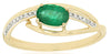 0.50CT DIAMOND & AAA EMERALD 14KT YELLOW GOLD OVAL & ROUND CRISS CROSS LOVE RING