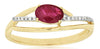 0.60CT DIAMOND & AAA RUBY 14KT YELLOW GOLD 3D OVAL & ROUND CRISS CROSS LOVE RING