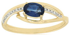 0.70CT DIAMOND & AAA SAPPHIRE 14KT YELLOW GOLD 3D OVAL & ROUND CRISS CROSS RING