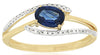 0.77CT DIAMOND & AAA SAPPHIRE 14KT YELLOW GOLD OVAL & ROUND CRISS CROSS LOVE RING