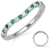 .40CT DIAMOND & AAA TSAVORITE 14KT WHITE GOLD ROUND WAVE SEMI ETERNITY FUN RING