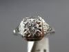 ANTIQUE .40CT DIAMOND 18KT WHITE GOLD SOLITAIRE FILIGREE ENGAGEMENT RING #21614