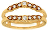 WIDE .19CT DIAMOND 14KT YELLOW GOLD 3D FILIGREE MILGRAIN INSERT ANNIVERSARY RING