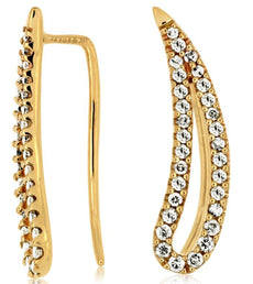 ESTATE .50CT DIAMOND 14KT YELLOW GOLD 3D CLASSIC TEAR DROP HANGING EARRINGS