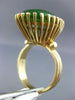 ANTIQUE EXTRA LARGE AAA JADE 14KT YELLOW GOLD 3D HANDCRAFTED OVAL SOLITAIRE RING