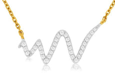 ESTATE .15CT DIAMOND 14KT YELLOW GOLD 3D CLASSIC SIGNATURE FUN NECKLACE