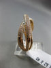 ESTATE .62CT ROUND DIAMOND 14KT ROSE GOLD 3D MULTI ROW CRISS CROSS X LOVE RING