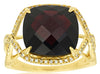 6.85CT DIAMOND & AAA GARNET 14KT YELLOW GOLD CUSHION & ROUND INFINITY LOVE RING