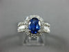 ESTATE 1.90CT DIAMOND & AAA SAPPHIRE 18K WHITE GOLD OVAL CLASSIC ENGAGEMENT RING
