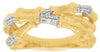 ESTATE WIDE .20CT DIAMOND 14K YELLOW GOLD 3D CRISS CROSS CLASSIC BAMBOO FUN RING