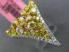 LARGE 1.33CT WHITE & FANCY YELLOW DIAMOND 18KT WHITE & YELLOW GOLD V SHAPE RING