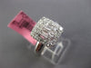 WIDE .78CT ROUND & BAGUETTE DIAMOND 18KT WHITE GOLD SQUARE HALO FRIENDSHIP RING