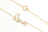 ESTATE .16CT DIAMOND 14KT YELLOW GOLD 3D CLASSIC SCRIPT LOVE NECKLACE
