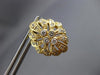 ESTATE LARGE .75CT DIAMOND 14K YELLOW GOLD 3D OPEN FILIGREE FLOWER STUD EARRINGS