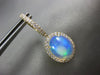 ESTATE 7.86CT DIAMOND & AAA OPAL 14K YELLOW GOLD HALO FILIGREE HANGING EARRINGS