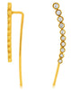 .41CT DIAMOND 14KT YELLOW GOLD 3D JOURNEY FILIGREE MILGRAIN BAR HANGING EARRINGS