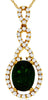 1.56CT DIAMOND & AAA RUSSALITE 14K YELLOW GOLD 3D OVAL INFINITY FLOATING PENDANT