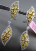 ESTATE 3.50CT WHITE & INTENSE YELLOW DIAMOND 18KT TWO TONE GOLD CLIP ON EARRINGS