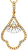 .41CT DIAMOND 14K YELLOW GOLD ROUND & BAGUETTE SEMI FLOWER LOVE FLOATING PENDANT
