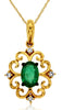 .48CT DIAMOND & AAA EMERALD 14KT YELLOW GOLD 3D OVAL & ROUND MULTI HEART PENDANT