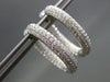ESTATE WIDE 2.20CTW DIAMOND 14KT WHITE GOLD INSIDE OUT OVAL HOOP EARRINGS UNIQUE