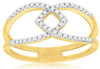 ESTATE .19CT DIAMOND 14KT YELLOW GOLD LOVE KNOT FUN LOVE RING