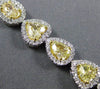 ESTATE 12.37CT WHITE & FANCY YELLOW DIAMOND 18K 2 TONE GOLD LOVE TENNIS BRACELET