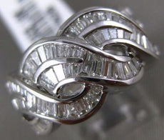 ESTATE WIDE 1.52CT DIAMOND 18KT WHITE GOLD 3D MULTI ROW INFINITY LOVE KNOT RING