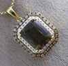 LARGE 2.82CT WHITE & CHOCOLATE FANCY DIAMOND & SMOKY TOPAZ 2 TONE GOLD PENDANT