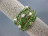 ESTATE WIDE 2.34CT DIAMOND & TSAVORITE 14KT YELLOW GOLD 3D MULTI ROW ETOILE RING