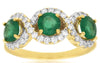 ESTATE 1.80CT DIAMOND & EMERALD 14KT YELLOW GOLD 3D ROUND INFINITY LOVE FUN RING