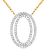 .80CT DIAMOND 14KT YELLOW GOLD 3D CLASSIC DOUBLE OVAL LOVE KNOT LOVE NECKLACE