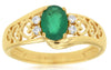 .80CT DIAMOND & AAA EMERALD 14KT YELLOW GOLD OVAL & ROUND MULTI HEART LOVE RING