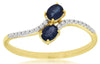 0.51CT DIAMOND & AAA SAPPHIRE 14K YELLOW GOLD OVAL & ROUND CRISS CROSS SNAKE RING