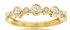 ESTATE .50CT DIAMOND 14KT YELLOW GOLD 3D BEZEL SEMI ETERNITY ANNIVERSARY RING