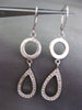 ESTATE LARGE .46CT DIAMOND 14K WHITE GOLD MATTE & SHINY PEAR SHAPE DROP EARRINGS